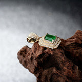 14 Kt Yellow Gold Diamond & 0.96 ct Emerald Pendant