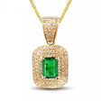 14 Kt Yellow Gold Diamond & 0.96 ct Emerald Pendant