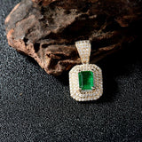 14 Kt Yellow Gold Diamond & 0.96 ct Emerald Pendant
