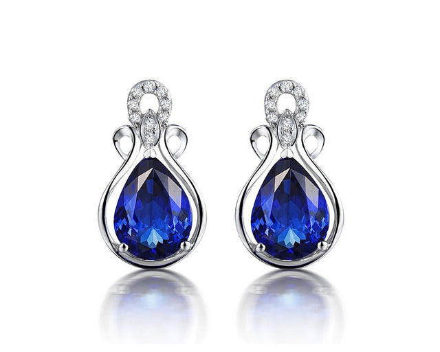 14K Gold 2.79ct Tanzanite Earrings with Diamonds