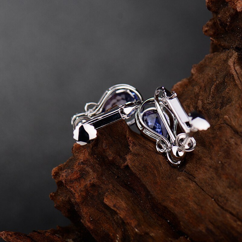 14K Gold 2.79ct Tanzanite Earrings with Diamonds