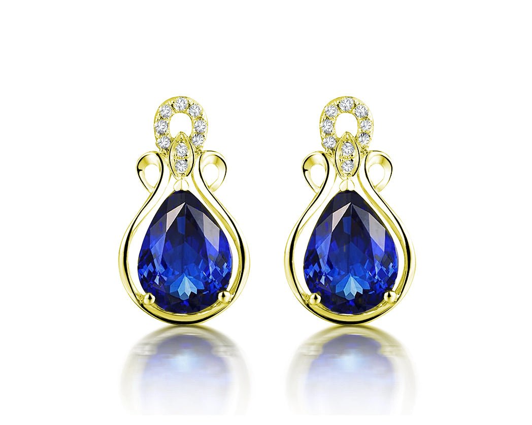 14K Gold 2.79ct Tanzanite Earrings with Diamonds