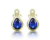 14K Gold 2.79ct Tanzanite Earrings with Diamonds