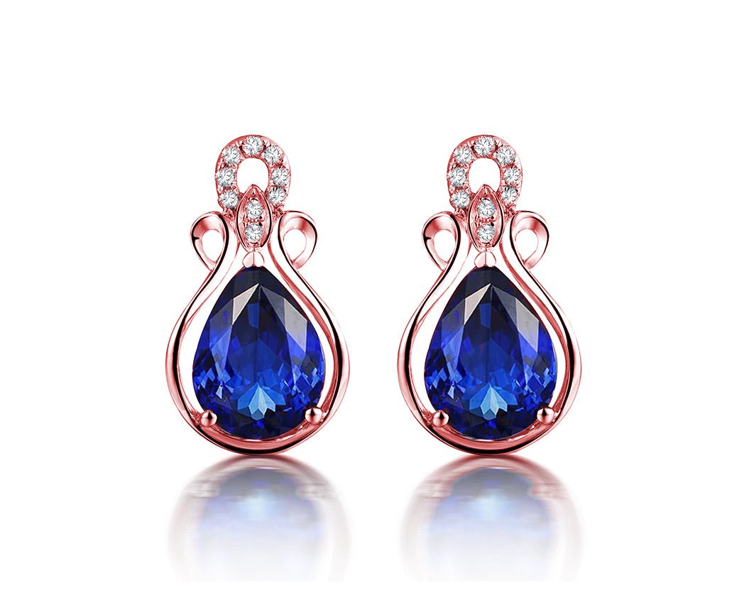 14K Gold 2.79ct Tanzanite Earrings with Diamonds