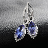14K Gold 6.49ct Tanzanite Earrings with Diamonds