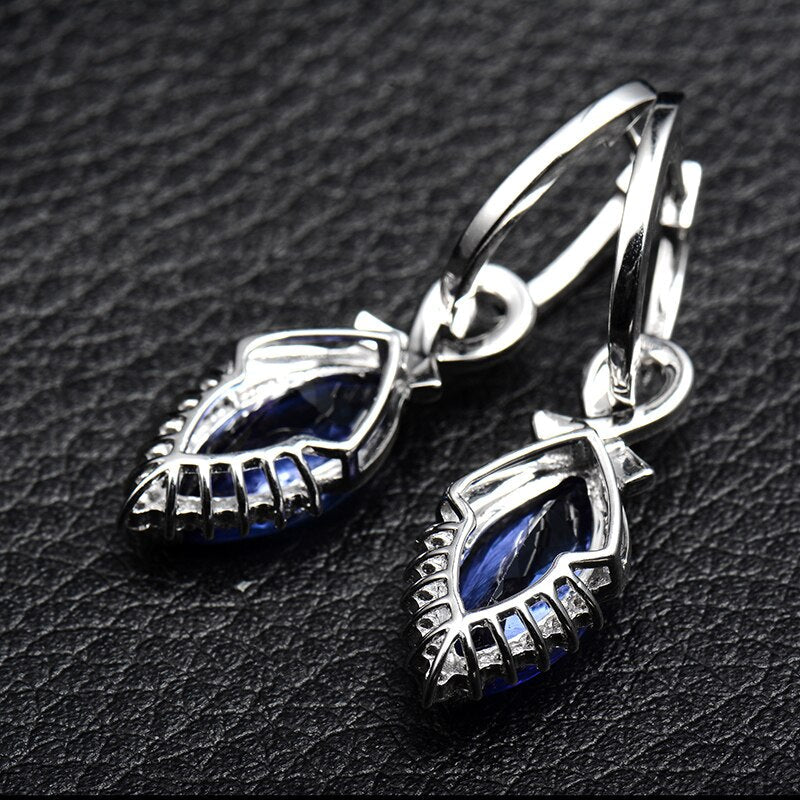 14K Gold 6.49ct Tanzanite Earrings with Diamonds