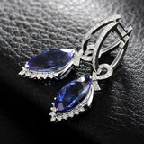 14K Gold 6.49ct Tanzanite Earrings with Diamonds