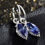 14K Gold 6.49ct Tanzanite Earrings with Diamonds