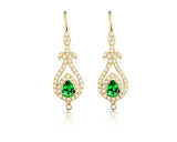 14K Gold / White / Rose 0.48ct Tsavorite Earrings with Diamond