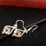 14K Gold / White / Rose 0.48ct Tsavorite Earrings with Diamond