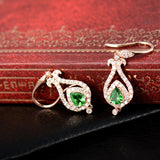 14K Gold / White / Rose 0.48ct Tsavorite Earrings with Diamond