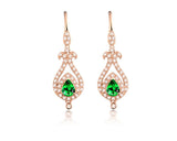 14K Gold / White / Rose 0.48ct Tsavorite Earrings with Diamond