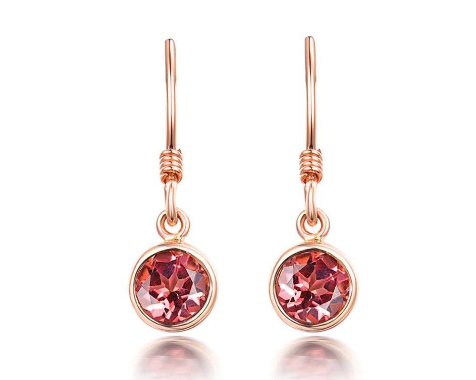 14K Rose Gold 0.83ct Tourmaline Earrings