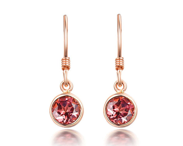 14K Rose Gold 0.83ct Tourmaline Earrings