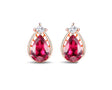 14K Rose Gold 0.83ct Tourmaline Earrings with Diamonds