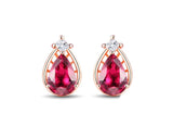 14K Rose Gold 0.83ct Tourmaline Earrings with Diamonds