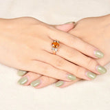 14K Rose Gold 1.89ct Yellow Sapphire Ring with Diamonds