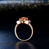 14K Rose Gold 1.89ct Yellow Sapphire Ring with Diamonds