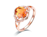 14K Rose Gold 2.24ct Yellow Sapphire Ring with Diamonds