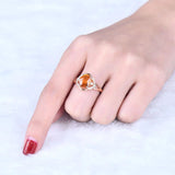 14K Rose Gold 2.24ct Yellow Sapphire Ring with Diamonds