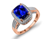 14k Rose Gold 2.87ct Tanzanite Ring with Diamonds