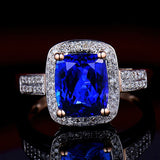 14k Rose Gold 2.87ct Tanzanite Ring with Diamonds