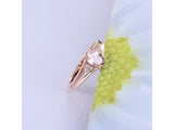 14K Rose Gold Ring with Diamond 0.62 ct Natural Morganite