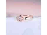 14K Rose Gold Ring with Diamond 0.62 ct Natural Morganite