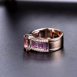 14K Rose Gold Ring with Diamond 1.33 ct Natural Morganite & Sapphire