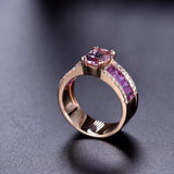 14K Rose Gold Ring with Diamond 1.33 ct Natural Morganite & Sapphire
