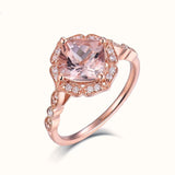 14K Rose Gold Ring with Diamond & 1.665 ct Natural Morganite