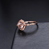 14K Rose Gold Ring with Diamond & 1.665 ct Natural Morganite