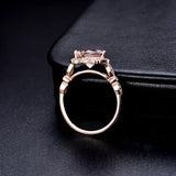 14K Rose Gold Ring with Diamond & 1.665 ct Natural Morganite