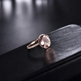 14K Rose Gold Ring with Diamond 3.00 ct Natural Morganite