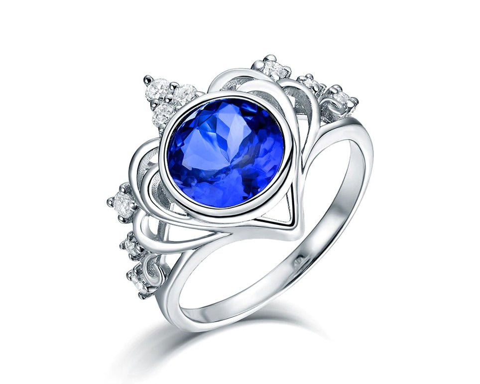 14k White Gold 1.25ct Tanzanite Ring with Diamonds