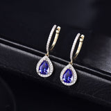 14K White Gold 1.33ct Tanzanite Earrings with Diamonds