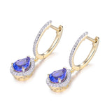 14K White Gold 1.33ct Tanzanite Earrings with Diamonds