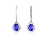 14K White Gold 1.33ct Tanzanite Earrings with Diamonds
