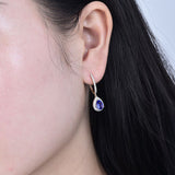 14K White Gold 1.33ct Tanzanite Earrings with Diamonds