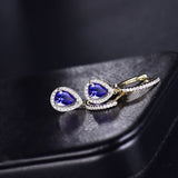 14K White Gold 1.33ct Tanzanite Earrings with Diamonds