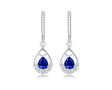 14K White Gold 1.48ct Sapphire Earrings with Diamond