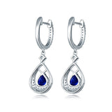 14K White Gold 1.48ct Sapphire Earrings with Diamond