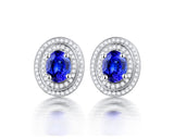14K White Gold 1.68ct Tanzanite Earrings with Diamonds