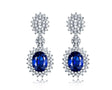 14K White Gold 3.00ct Sapphire Earrings with Diamond