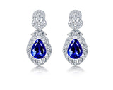 14K White Gold 3.00ct Tanzanite Earrings with Diamonds