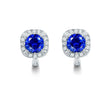 14K White Gold 3.56ct Sapphire Earrings with Diamond