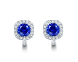 14K White Gold 3.56ct Sapphire Earrings with Diamond