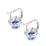 14K White Gold 3.56ct Sapphire Earrings with Diamond