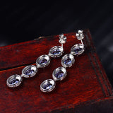 14K White Gold 5.55ct Tanzanite Earrings with Diamonds