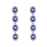 14K White Gold 5.55ct Tanzanite Earrings with Diamonds